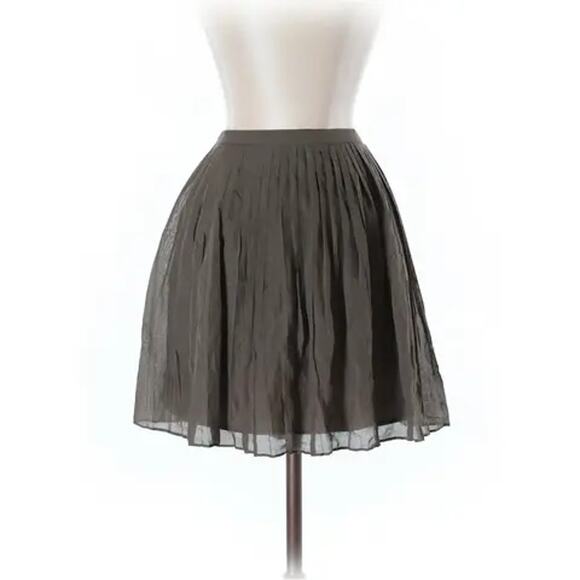 J. Crew Silk Blend Pleated Ruffled Mini Skirt in Gray Women's Size 6 EUC - Picture 1 of 12